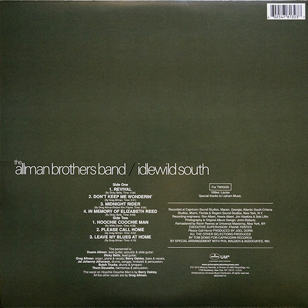 The Allman Brothers Band : Idlewild South (LP, Album, Ltd, RE, RM, 180)
