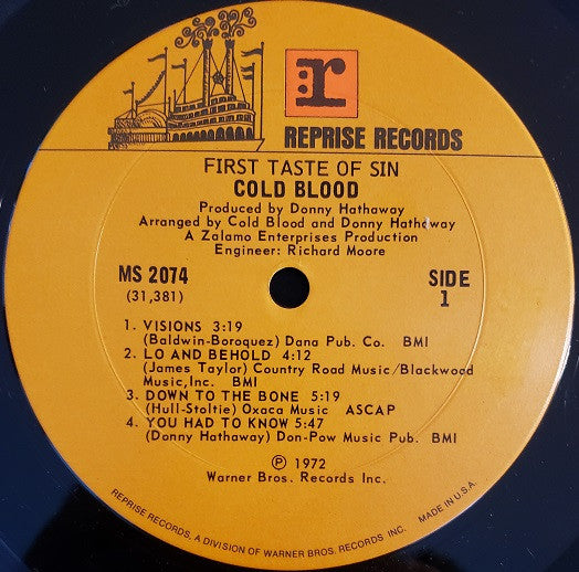 Cold Blood : First Taste Of Sin (LP, Album, Pit)