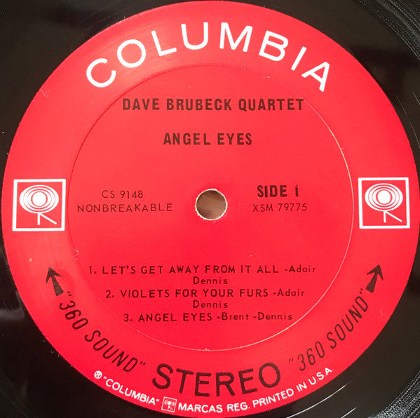 The Dave Brubeck Quartet : Angel Eyes (LP, Album, Pit)