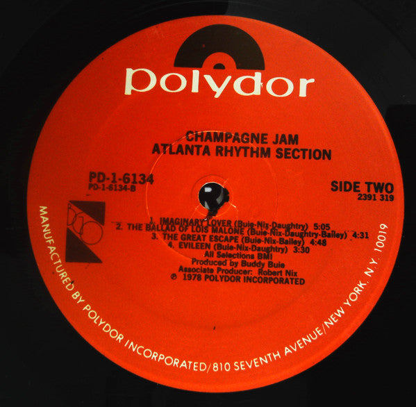 Atlanta Rhythm Section : Champagne Jam (LP, Album,  PR)