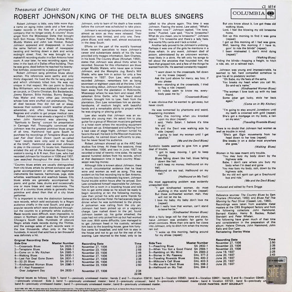Robert Johnson : King Of The Delta Blues Singers (LP, Album, Comp, Mono, RE, 180)