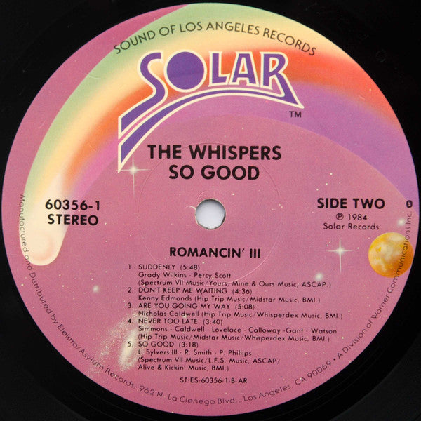 The Whispers : So Good (LP, Album, AR )
