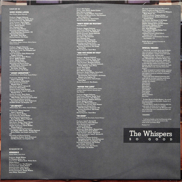 The Whispers : So Good (LP, Album, AR )