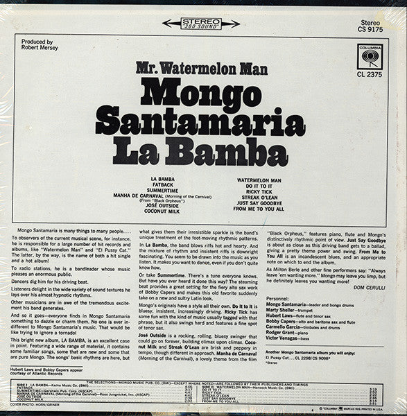 Mr. Watermelon Man Mongo Santamaria* : La Bamba (LP, Album)