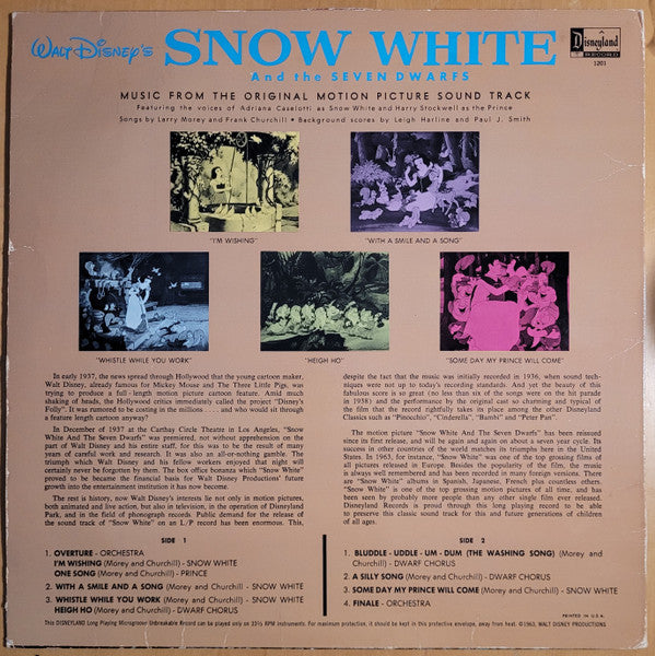 Various : Walt Disney's Snow White And The Seven Dwarfs (LP, Album, RE, RP)