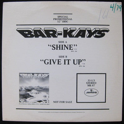 Bar-Kays : Shine / Give It Up (12", Promo)