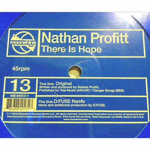 Nathan Profitt : There Is Hope (12")