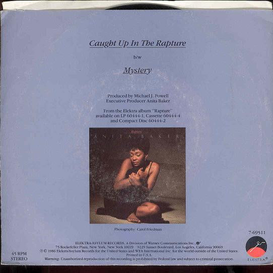 Anita Baker : Caught Up In The Rapture (7", Single, SP )