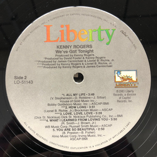 Kenny Rogers : We've Got Tonight (LP, Album, Win)