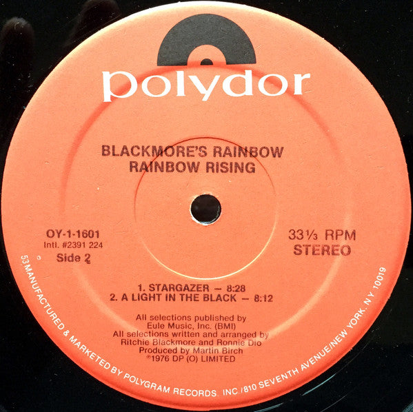 Blackmore's Rainbow* : Rainbow Rising (LP, Album, RE)