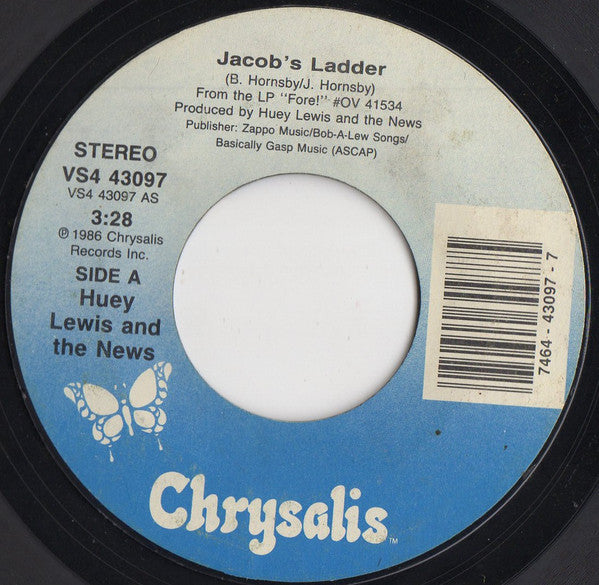 Huey Lewis And The News* : Jacob's Ladder (7", Single, Styrene, Car)