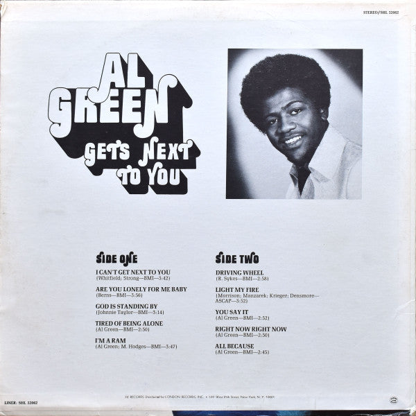 Al Green : Al Green Gets Next To You (LP, Album, Wad)