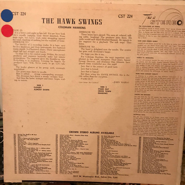 Coleman Hawkins : The Hawk Swings (LP, Album)