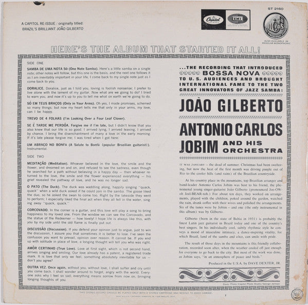 João Gilberto & Antonio Carlos Jobim : Gilberto & Jobim (LP, Album, RE, Scr)