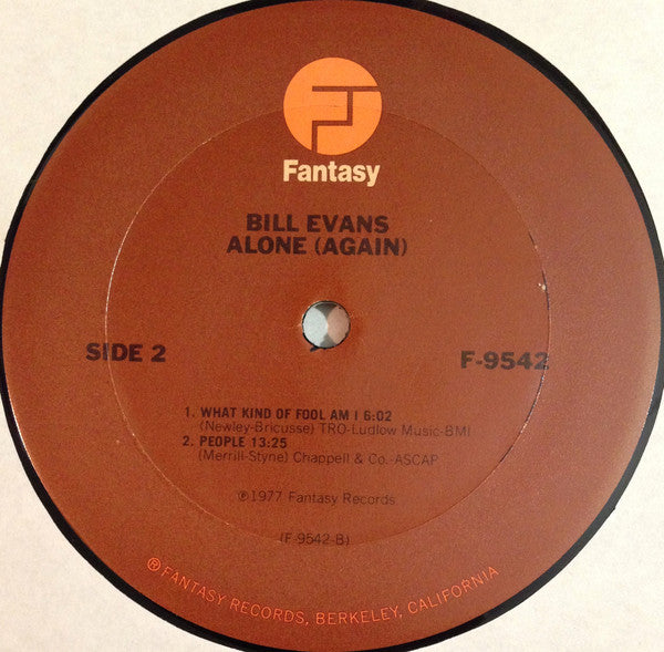 Bill Evans : Alone (Again) (LP, Album, San)