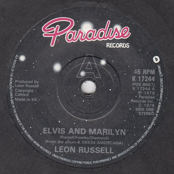 Leon Russell : Elvis And Marilyn (7")