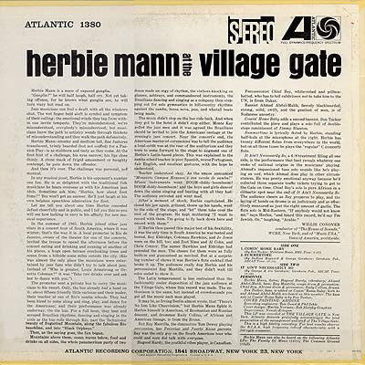 Herbie Mann : Herbie Mann At The Village Gate (LP, Album)