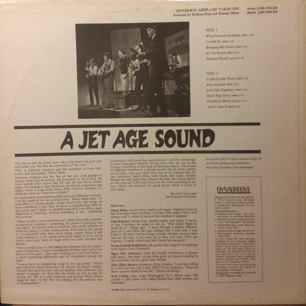 Jefferson Airplane : Jefferson Airplane Takes Off (LP, Album, Mono, 3rd)