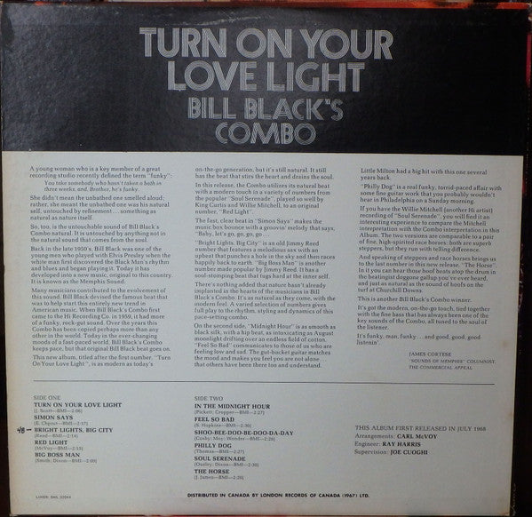 Bill Black's Combo : Turn On Your Love Light (LP, Album)