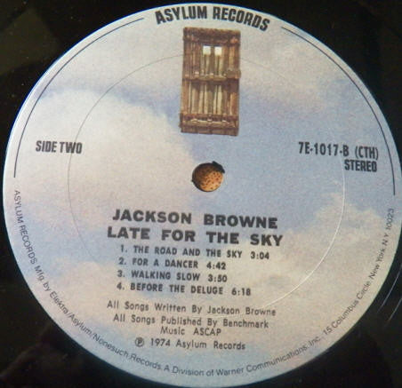 Jackson Browne : Late For The Sky (LP, Album, CTH)