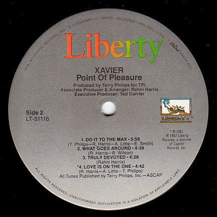 Xavier (2) : Point Of Pleasure (LP, Album, Win)