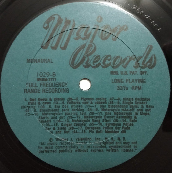 No Artist : Sound Effects Volume 14 (LP, Mono)