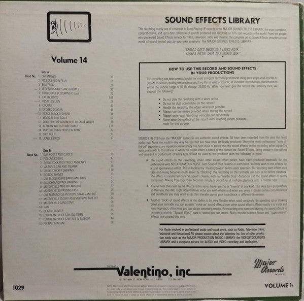 No Artist : Sound Effects Volume 14 (LP, Mono)