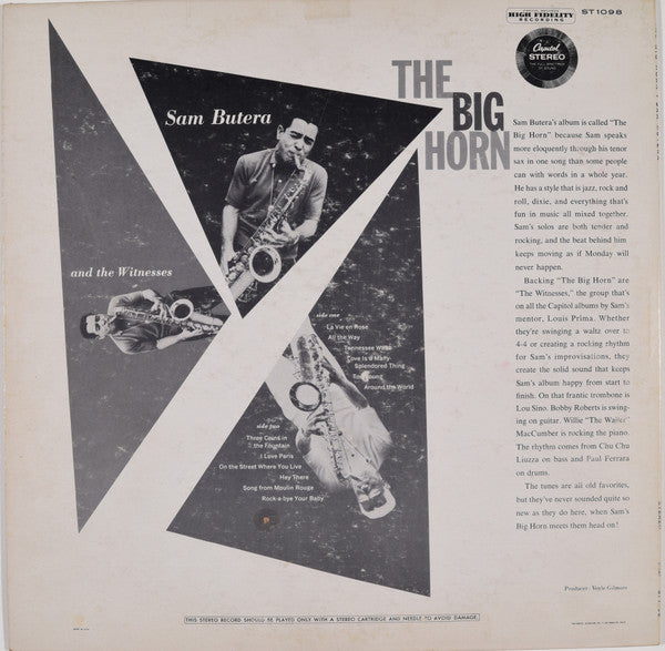 Sam Butera And The Witnesses : The Big Horn (LP)