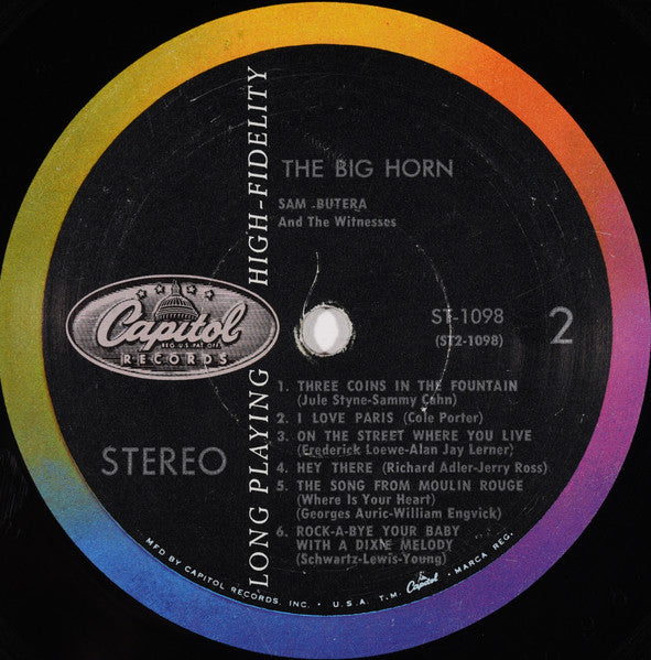 Sam Butera And The Witnesses : The Big Horn (LP)