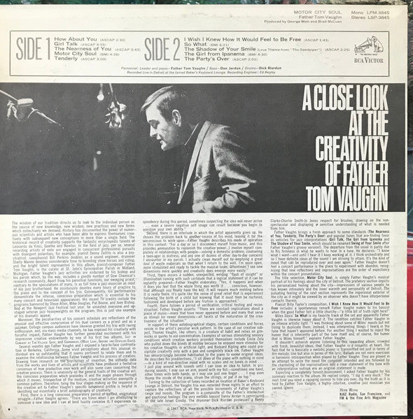 Father Tom Vaughn : Motor City Soul (LP, Album, Ind)