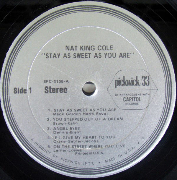 Nat King Cole : Stay As Sweet As You Are (LP, Album, Comp, RE)