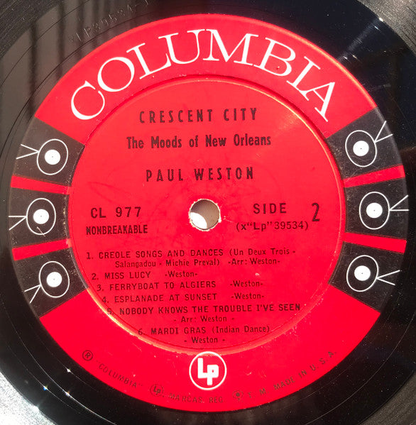 Paul Weston (2) : Crescent City (The Moods Of New Orleans) (LP, Album)