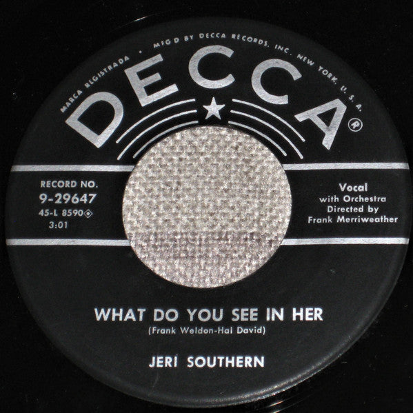 Jeri Southern : An Occasional Man / What Do You See In Her (7", Ric)