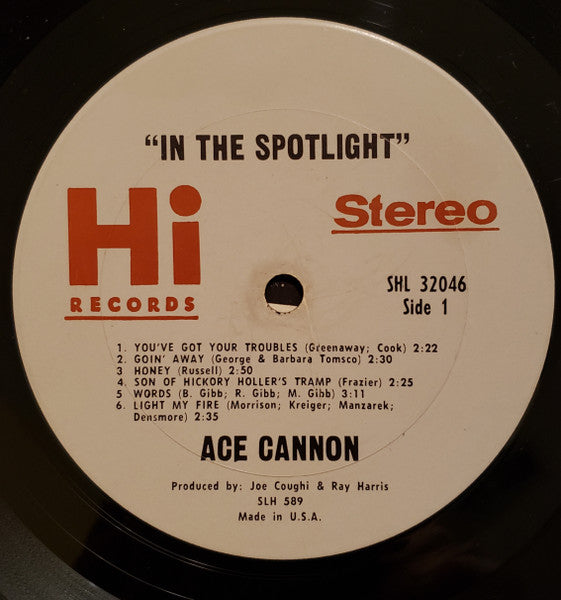 Ace Cannon : Ace Cannon And His Alto Sax In The Spotlight (LP, RE)