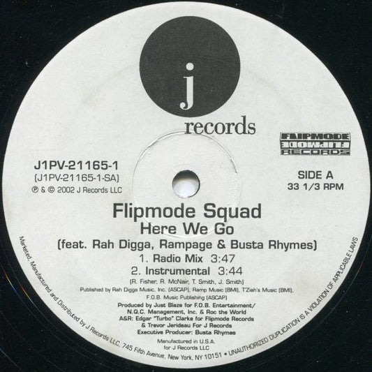 Flipmode Squad Feat. Rah Digga, Rampage (2) & Busta Rhymes : Here We Go (12")