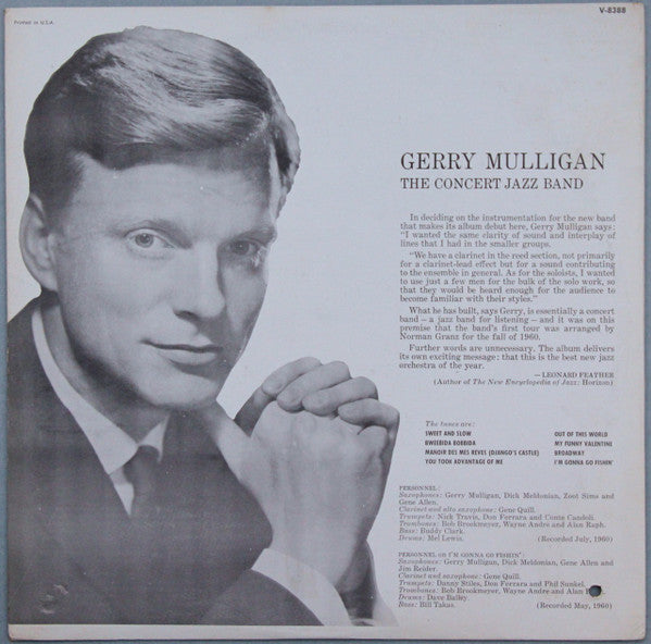 Gerry Mulligan : The Concert Jazz Band (LP, Album, RP, MGM)