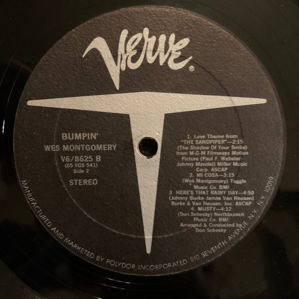 Wes Montgomery : Bumpin' (LP, Album, RE)