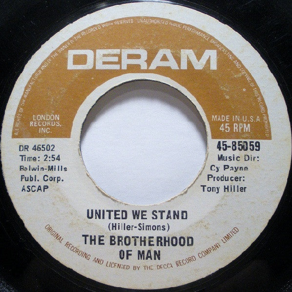 The Brotherhood Of Man* : United We Stand (7", Single, Styrene, She)