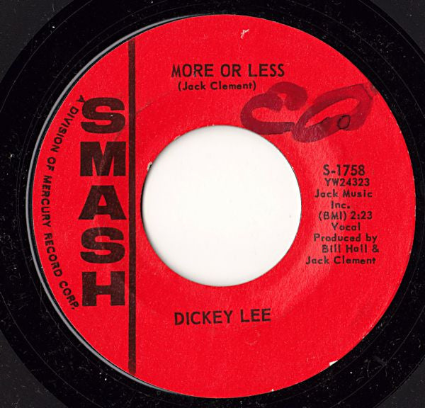 Dickey Lee : Patches / More Or Less (7", Single, Styrene)