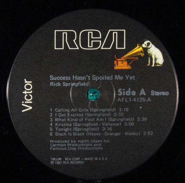 Rick Springfield : Success Hasn't Spoiled Me Yet (LP, Album, Ind)