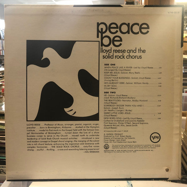 Lloyd Reese And The Solid Rock Chorus : Peace Be (LP, Album)