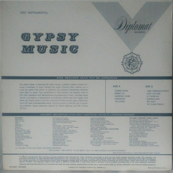 Baron Gabores And His Violins Of Fire : Gypsy! (LP)
