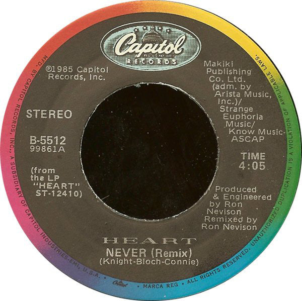 Heart : Never (7", Single, Jac)