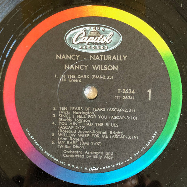 Nancy Wilson : Nancy - Naturally (LP, Album, Mono)