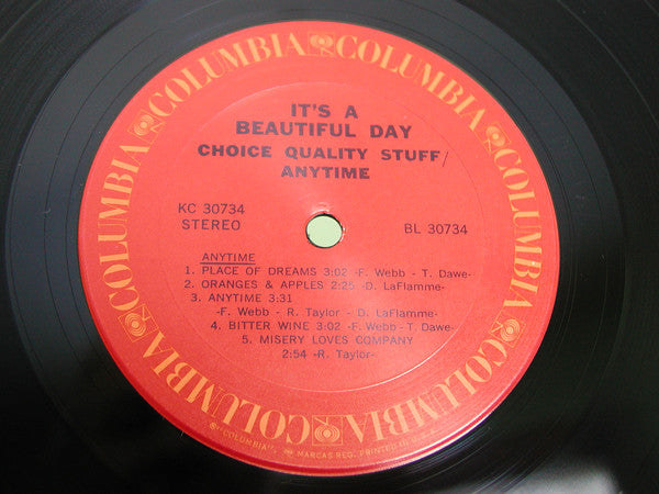 It's A Beautiful Day : Choice Quality Stuff / Anytime (LP, Album)