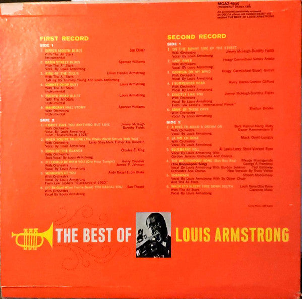 Louis Armstrong : The Best Of Louis Armstrong (2xLP, Comp)