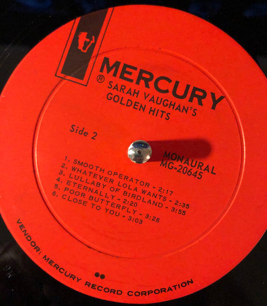 Sarah Vaughan : Sarah Vaughan's Golden Hits!!! (LP, Album, Comp, Mono, RP)