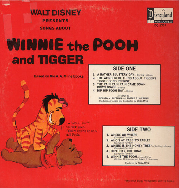 Various : Songs About Winnie The Pooh And Tigger (LP, Album)