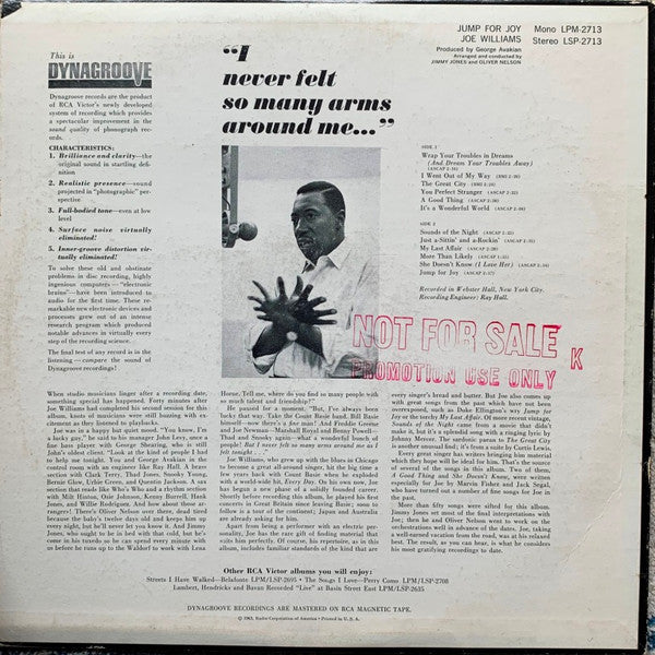 Joe Williams : Jump For Joy (LP, Album, Mono, Hol)