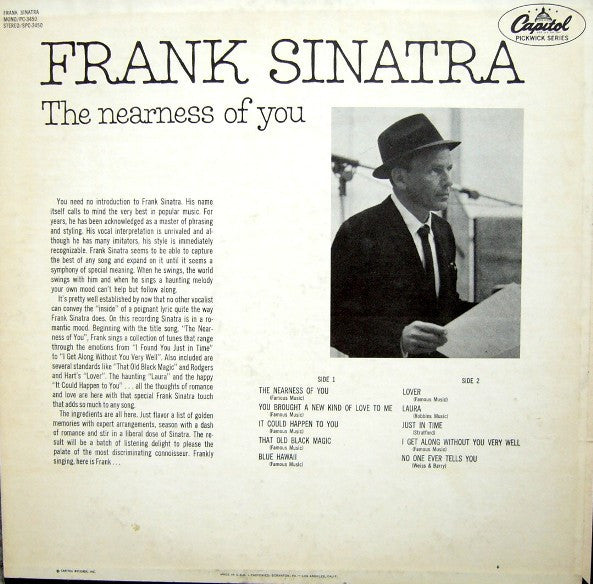 Frank Sinatra : The Nearness Of You (LP, Comp, Mono, Scr)